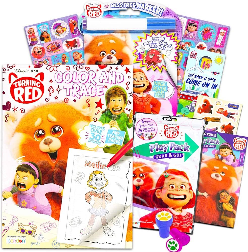 Disney turning red coloring book super set for kids