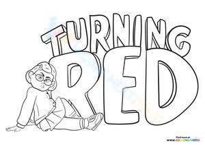 Free printable turning red coloring pages for kids