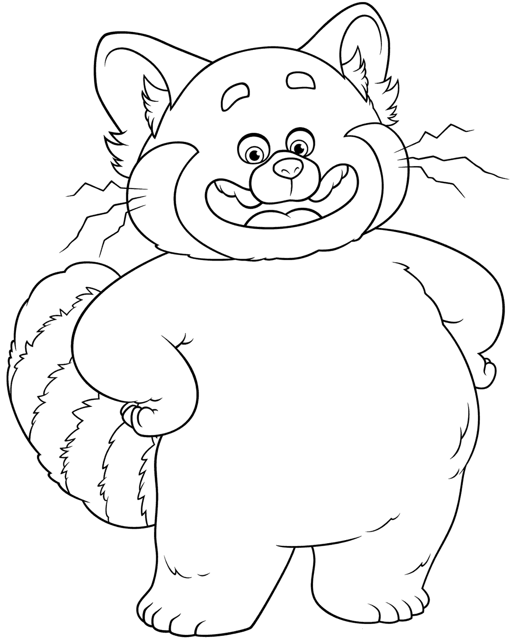 Turning red coloring pages big red panda