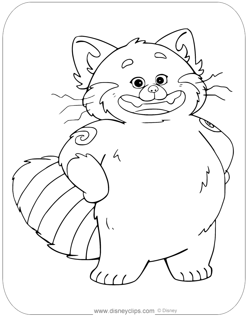 Turning red coloring pages printable pdf