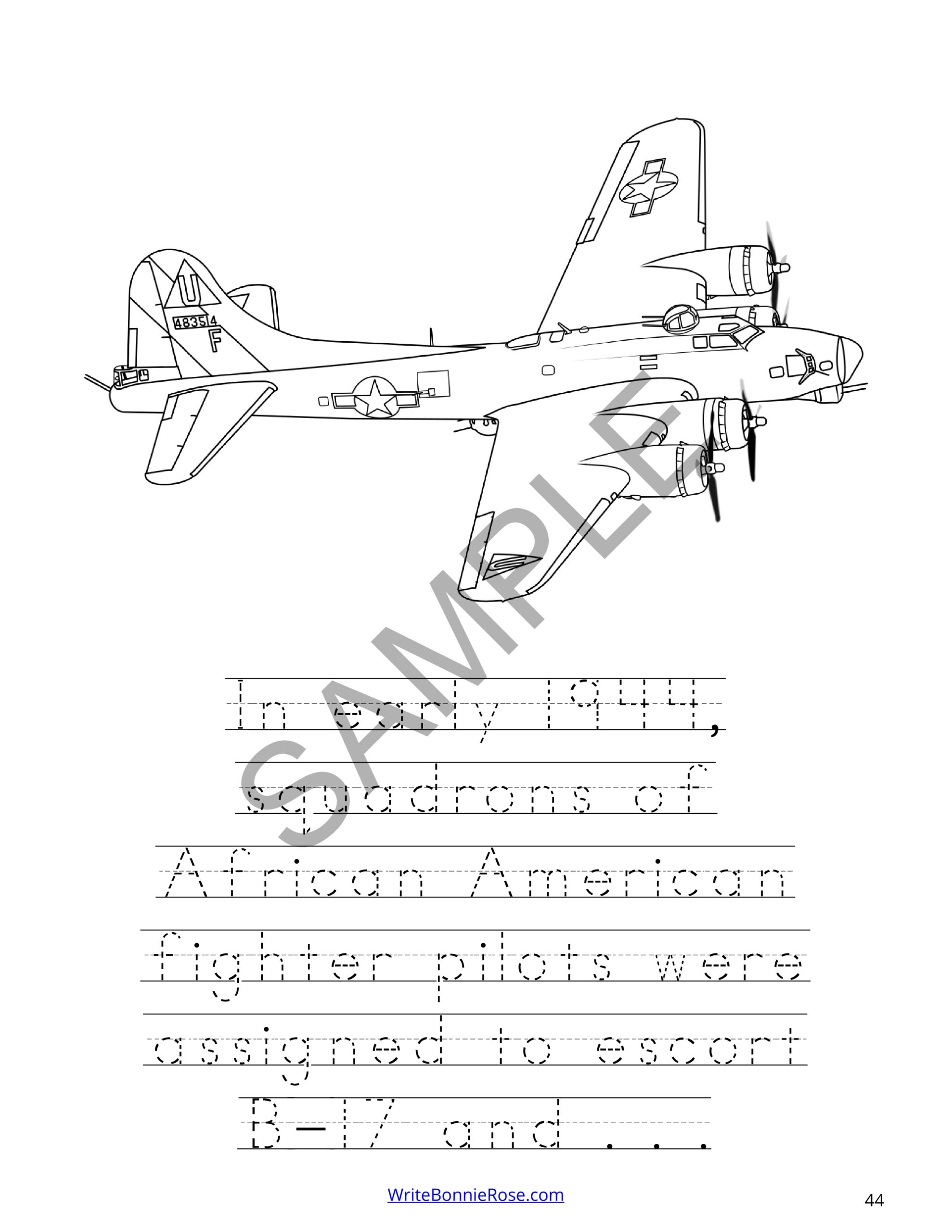 Tuskegee airmen coloring book