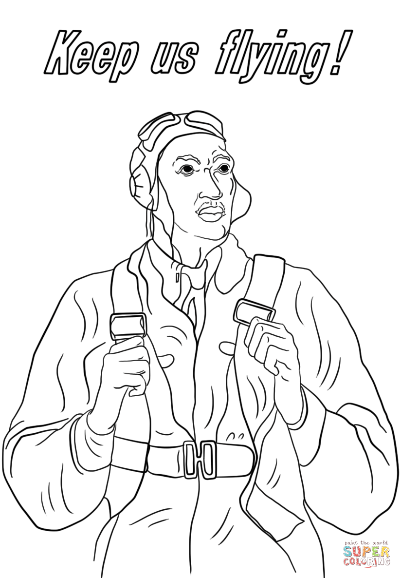 Tuskegee airmen coloring page free printable coloring pages