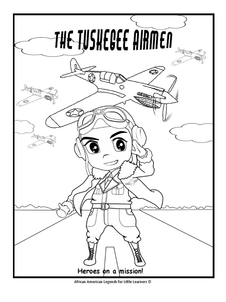 Tuskegee airman coloring page pdf