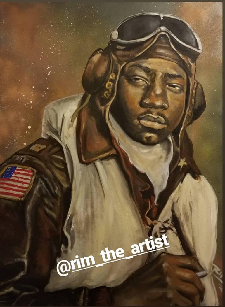 Tuskegee airman freddie hutches painting by rim the artist saatchi art