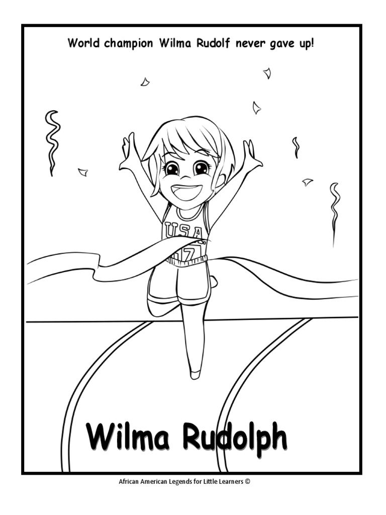 Wilma rudolph coloring page pdf