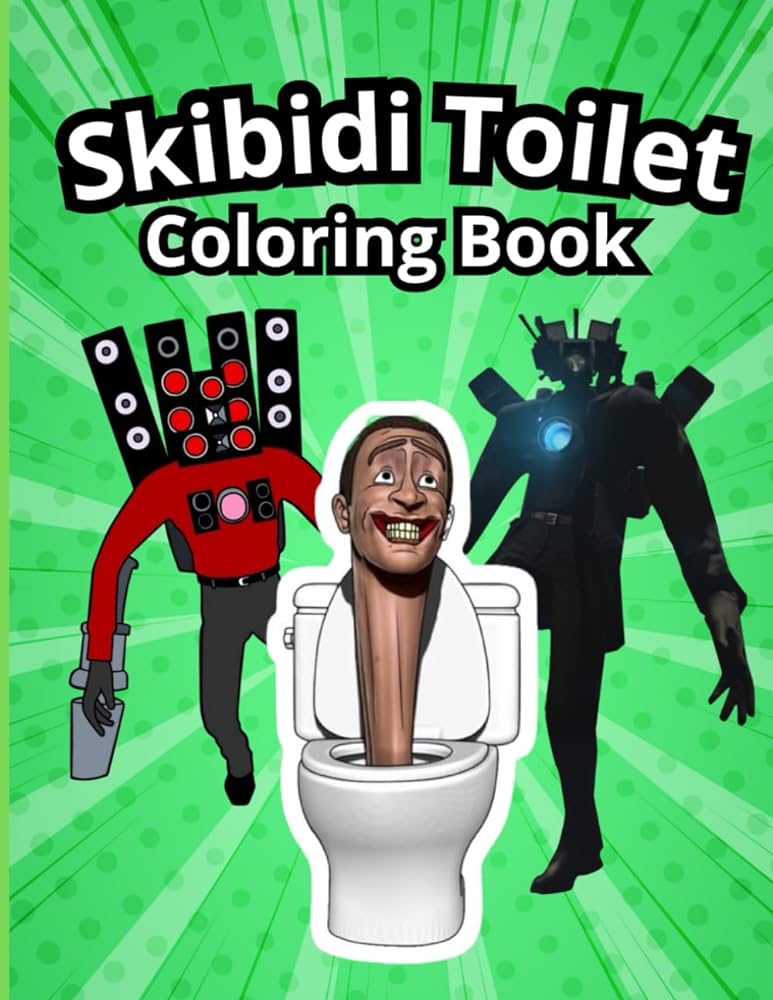 Skibidi toilet coloring book for kids titan cameraman tv man speakerman gman and more characters fun book for children high quality coloring teens adults to relax and stress relieve
