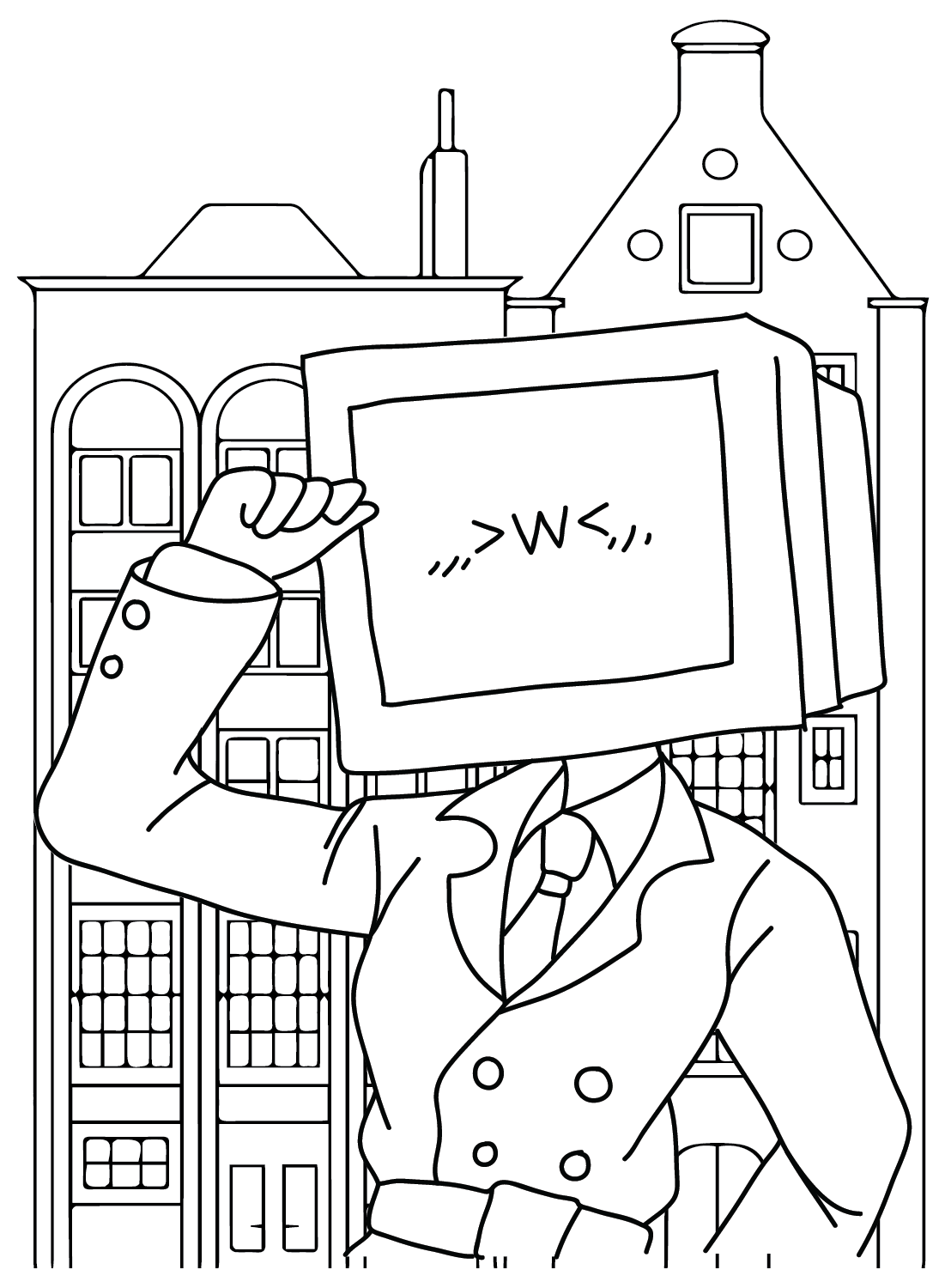 Tv man coloring pages