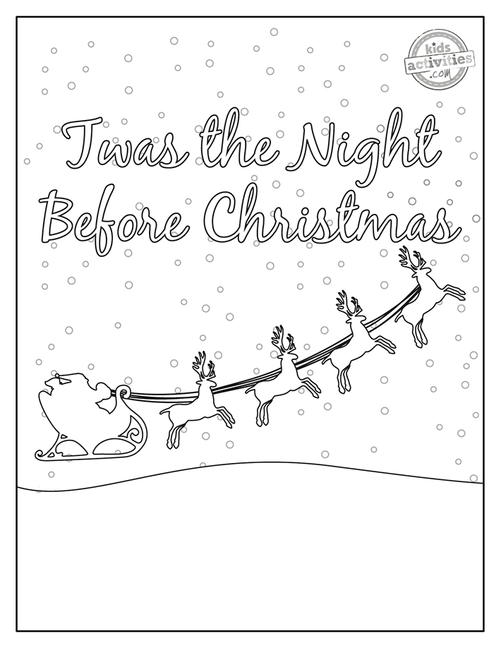 Free christmas coloring book twas the night before christmas kids activities blog
