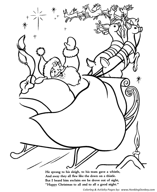 Twas the night before christmas a visit from st nicholas coloring pages page of