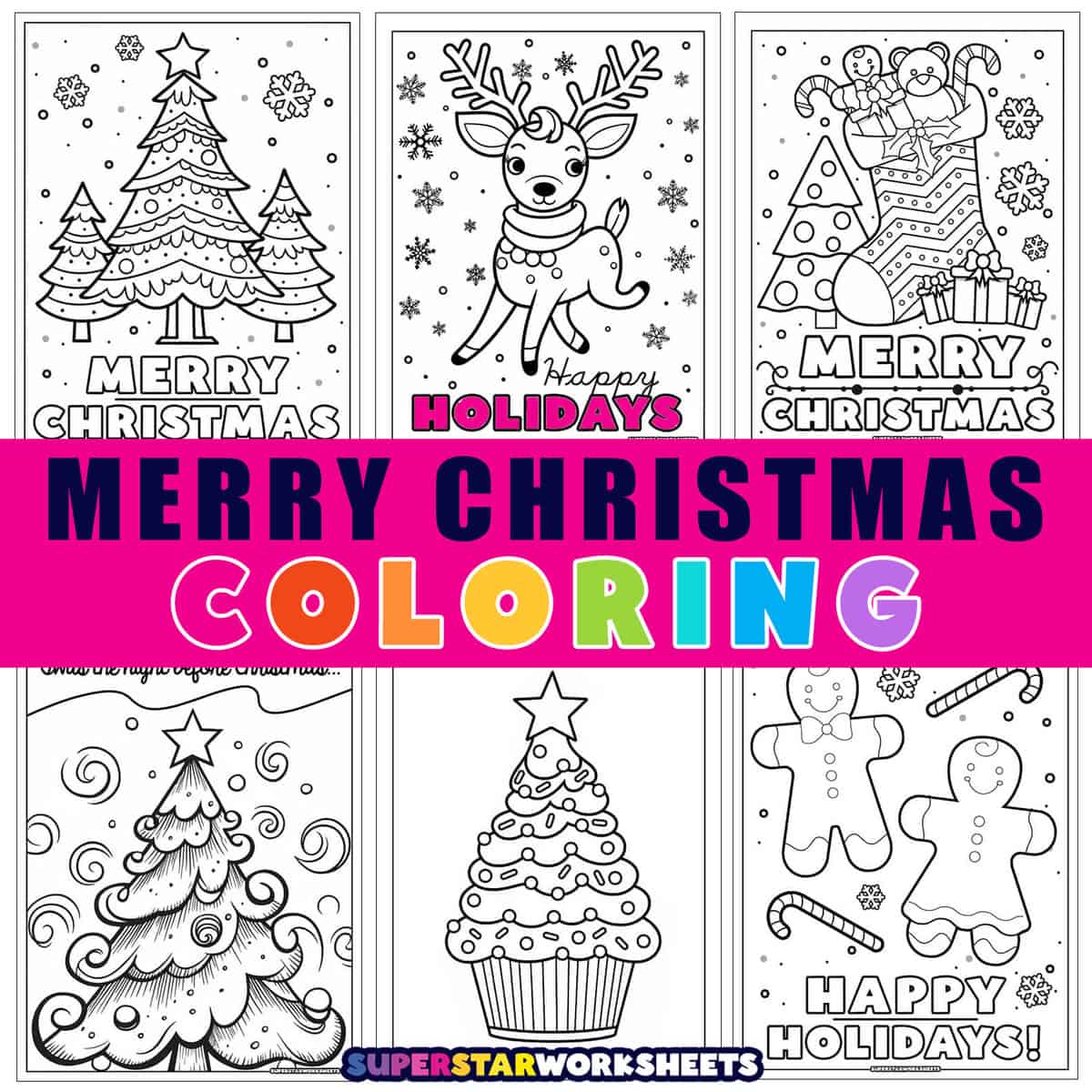 Merry christmas coloring pages