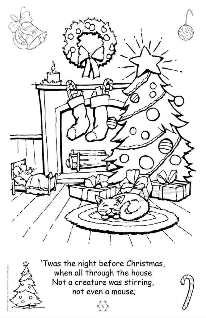 Twas the night before christmas coloring book â x â
