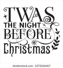 Twas the night before christmas vector art graphics