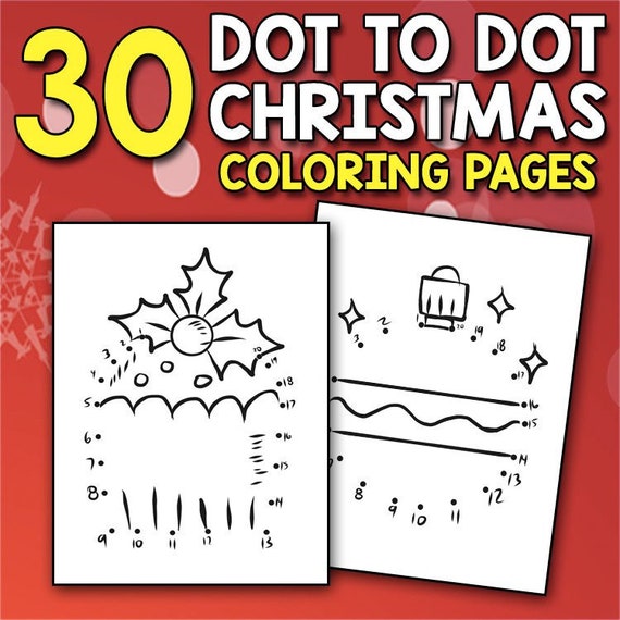 Best value dot to dot christmas coloring pages connect the dots book for kids challenging and fun dot to dot puzzles for the holidays instant download