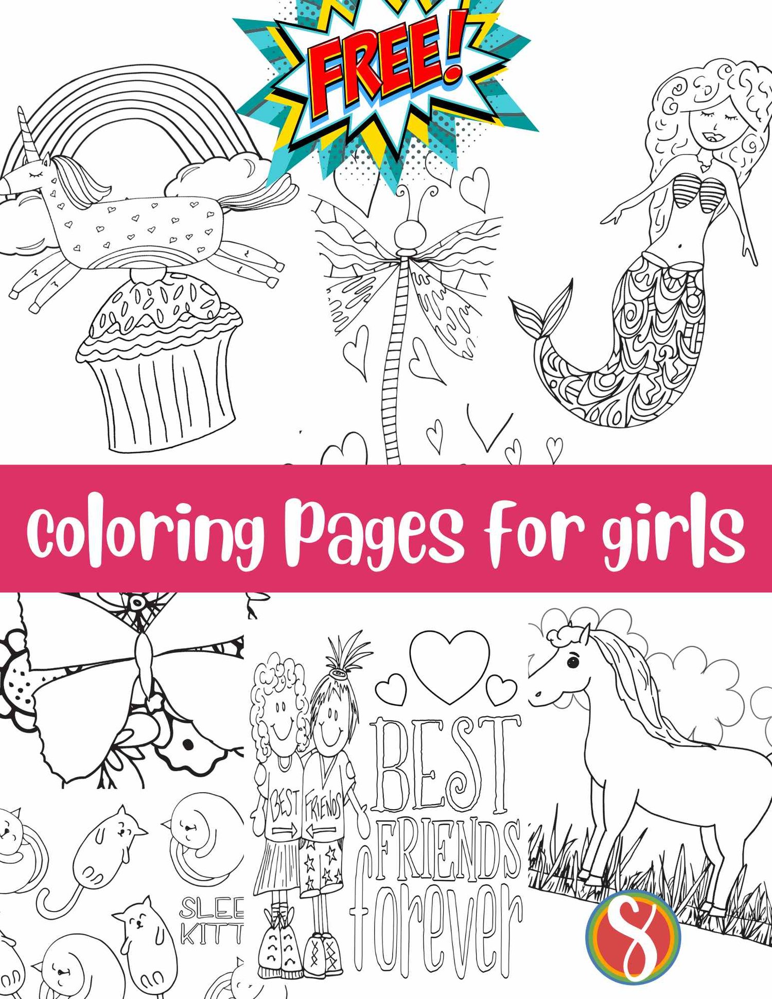 Free coloring pages for girls â stevie doodles