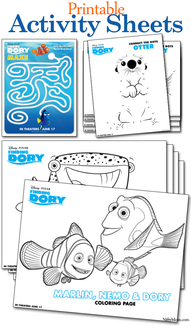 Finding dory printable coloring pages activity sheets â nifty mom