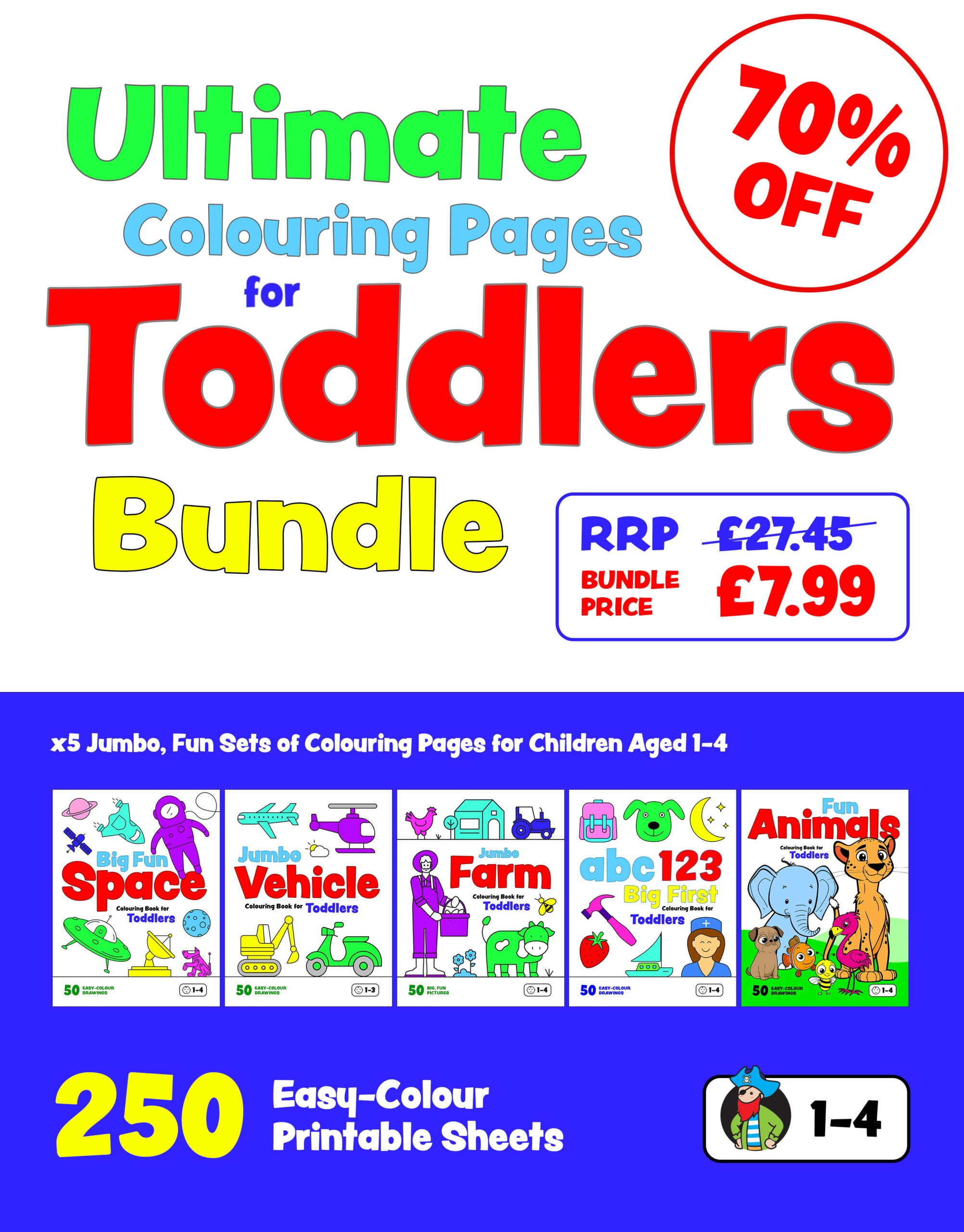 Ultimate colouring pages for toddlers bundle