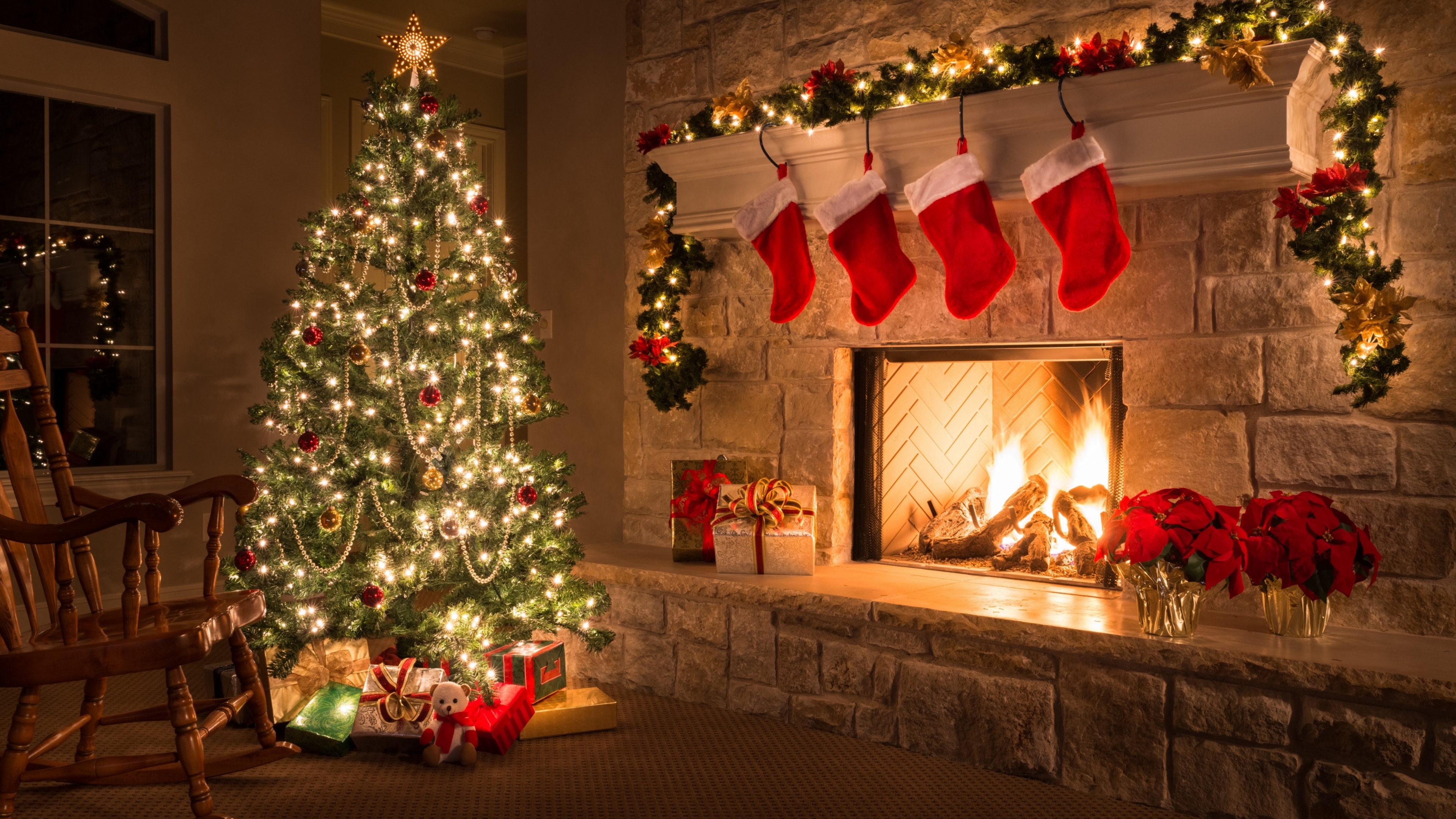 Christmas decorated home wallpaper k ultra hd id