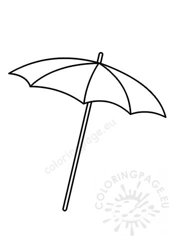 Beach umbrella summer template coloring page