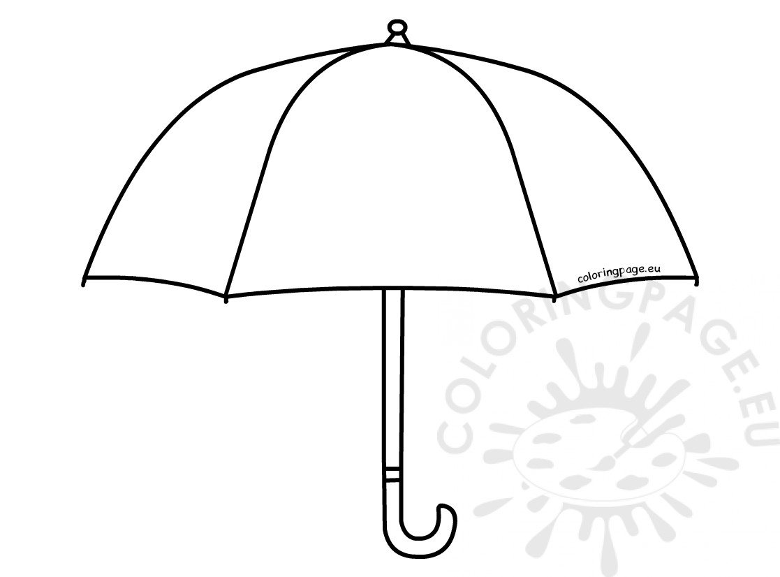 Small umbrella from rain template coloring page