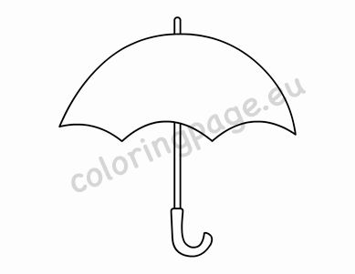 Rain umbrella template coloring page