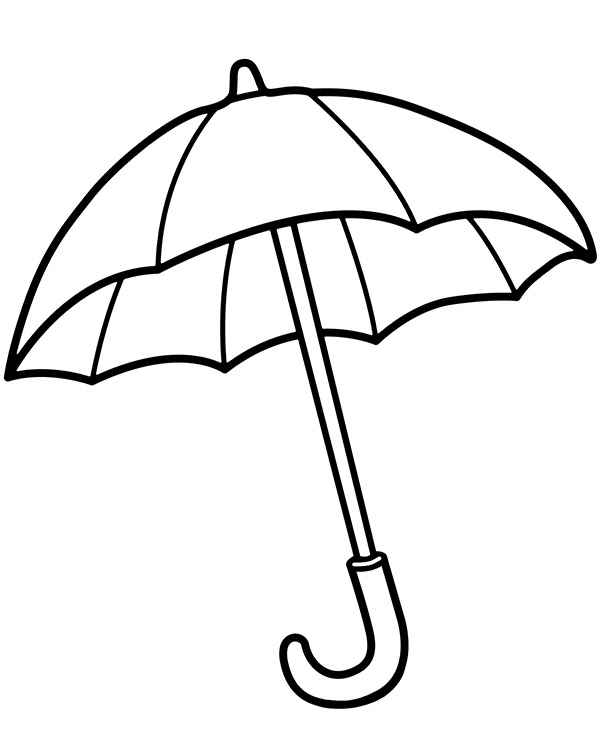 Free umbrella coloring page sheet