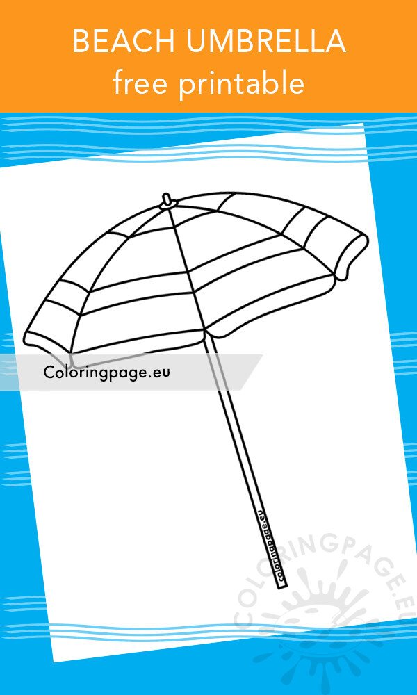 Beach umbrella template coloring page