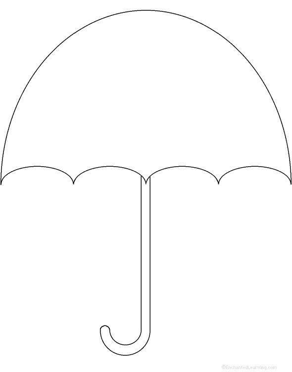 Printable umbrella template for preschool