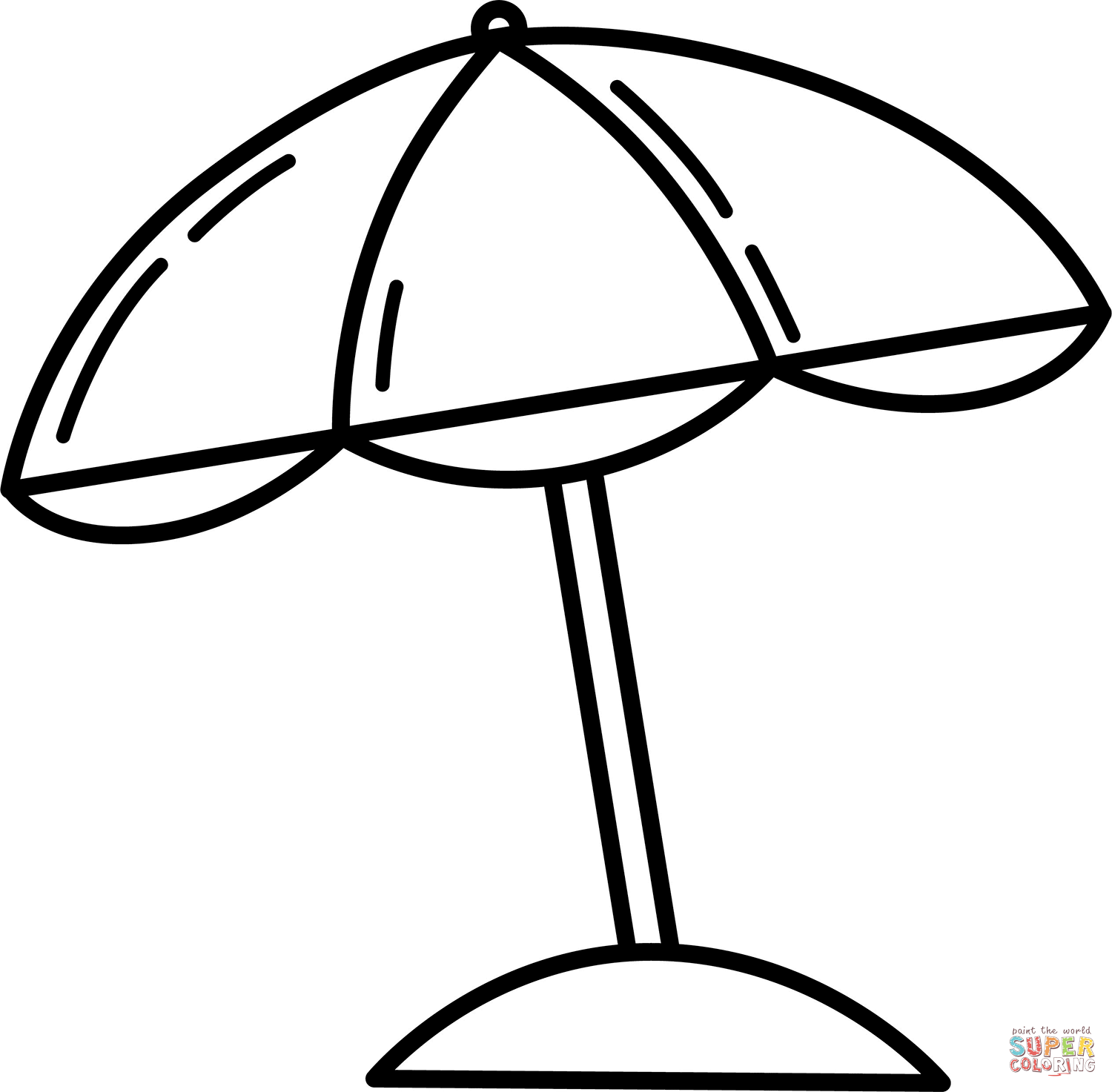 Beach umbrella coloring page free printable coloring pages