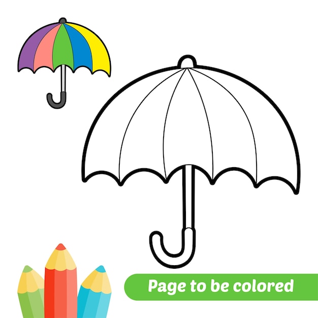Premium vector coloring book for kids umbrella vector
