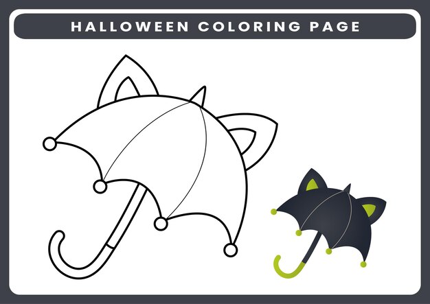 Premium vector halloween coloring page for kids