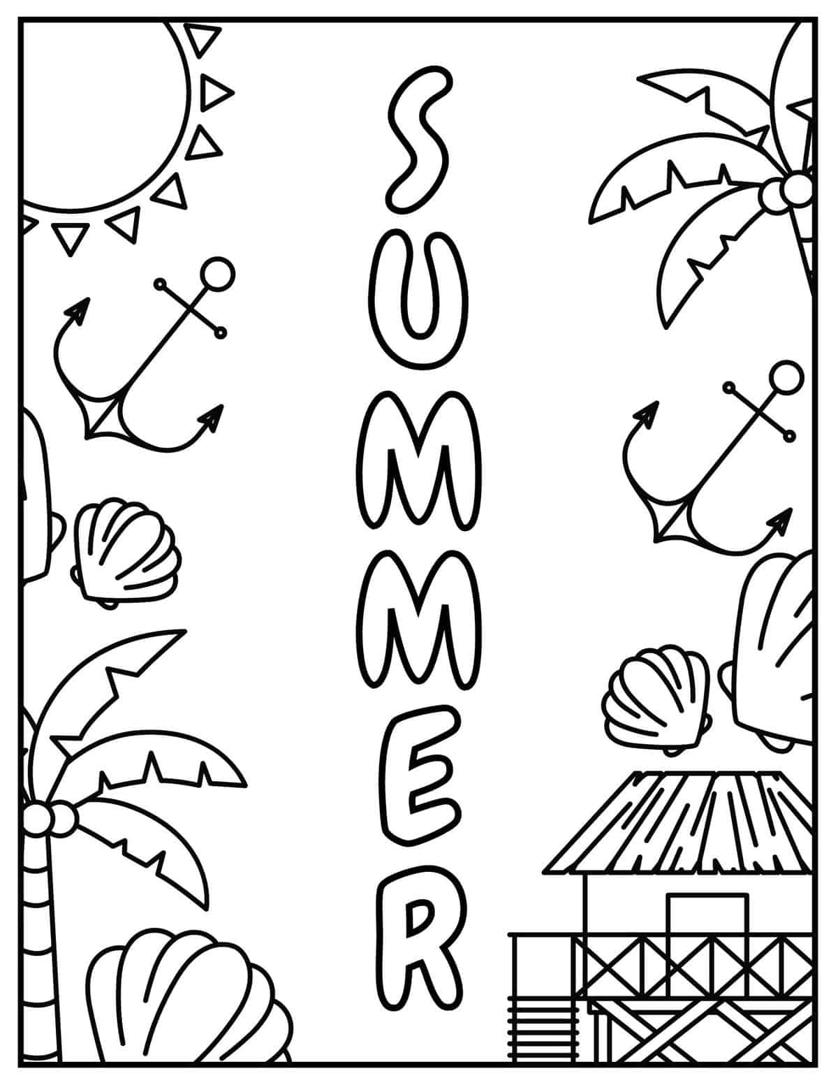 Free summer coloring pages for kids