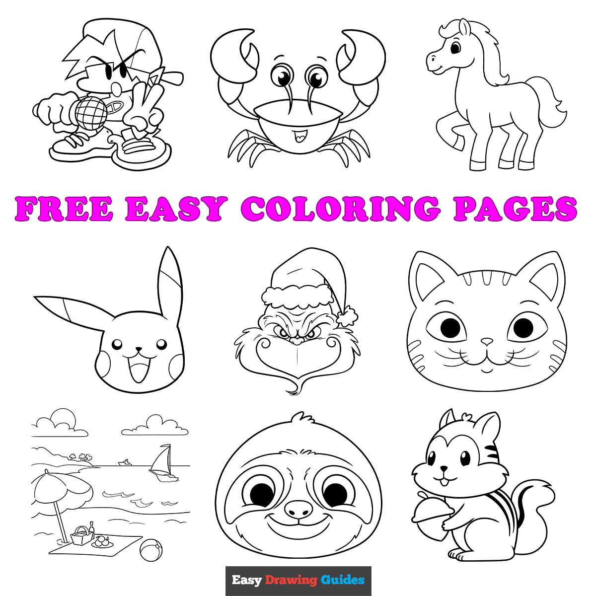 Free printable easy coloring pages for kids