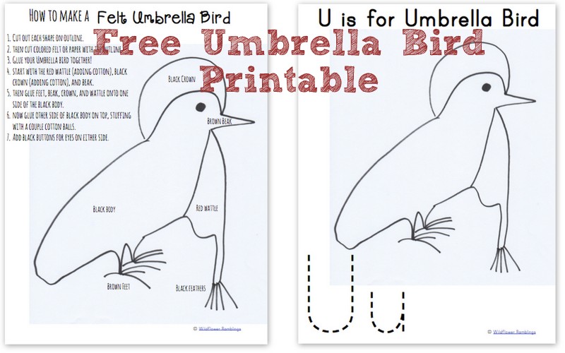 How to make a felt umbrella bird abc animals in felt