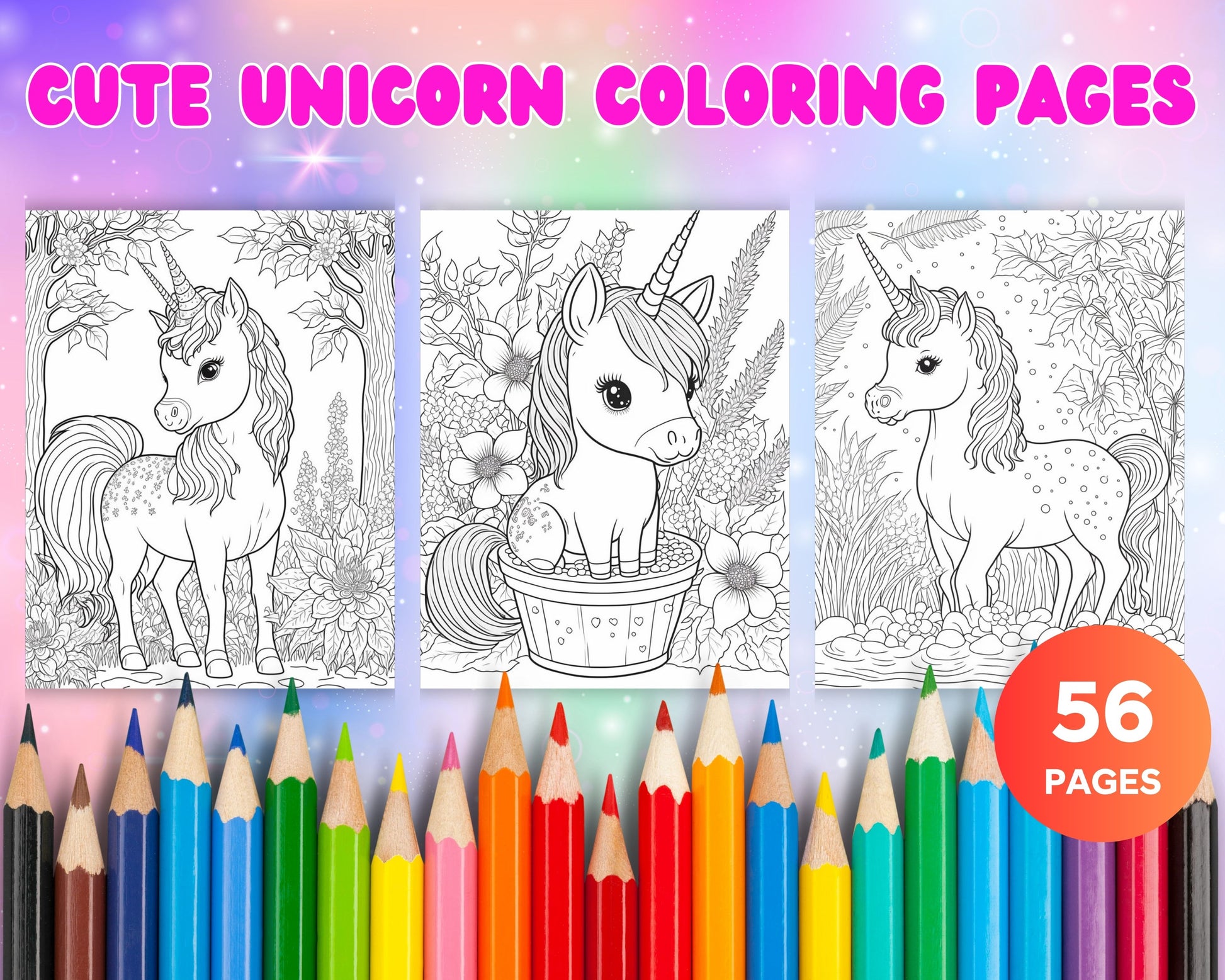 Cute unicorn printable coloring pages for kids printable pdf file â coloring