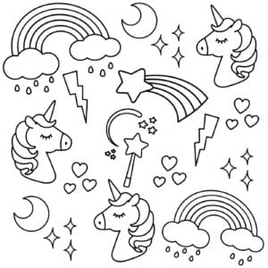 Free printable unicorn colouring pages for kids
