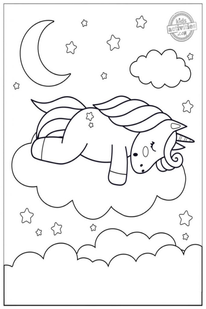 Free magical cute unicorn coloring pages kids activities blog