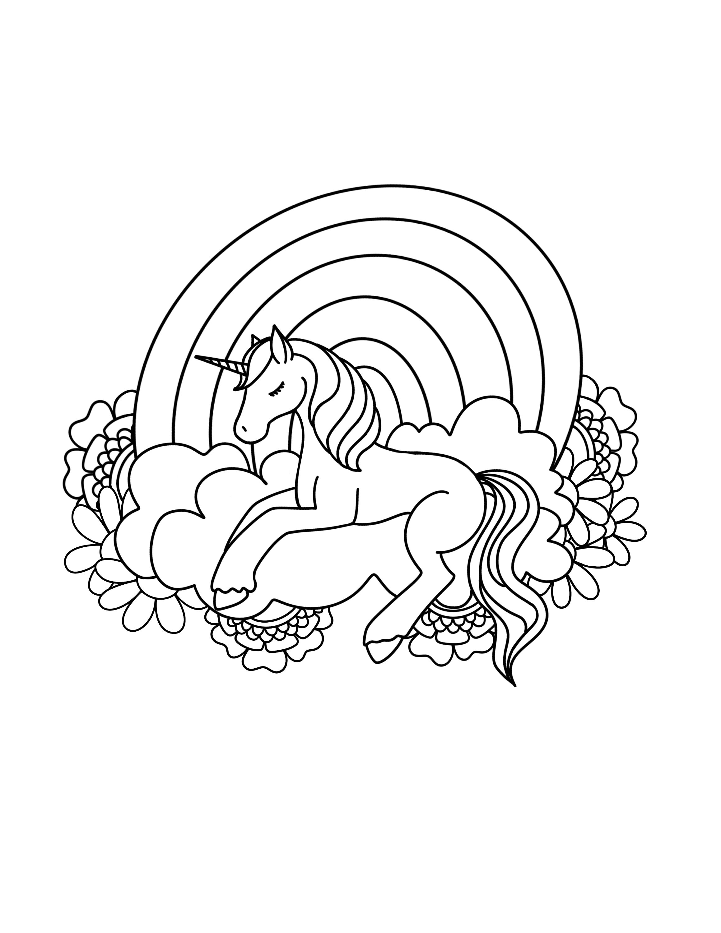 Unicorn coloring page for kids printable unicorn coloring page download png pdf jpg