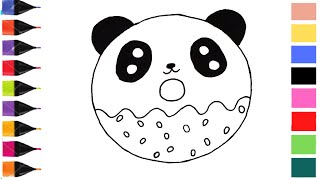 Panda donut coloring pages kids coloring pages coloring pages