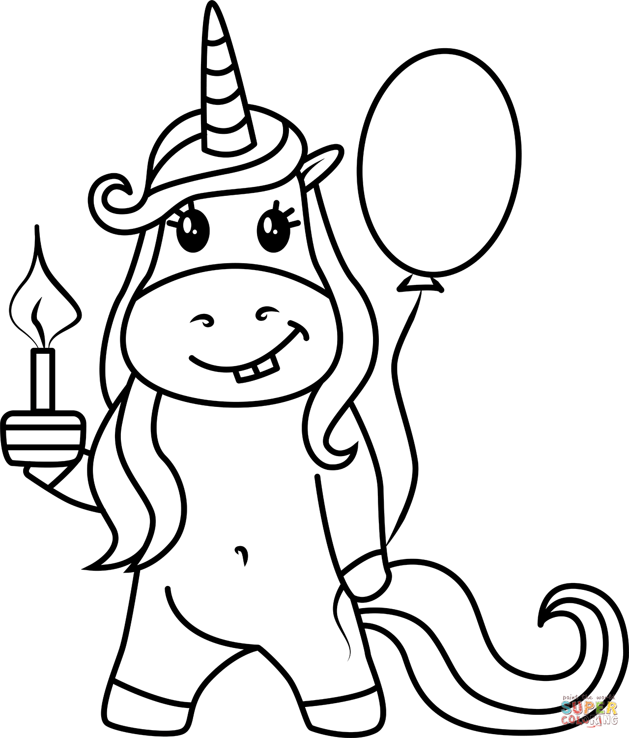 Unicorn birthday coloring page free printable coloring pages
