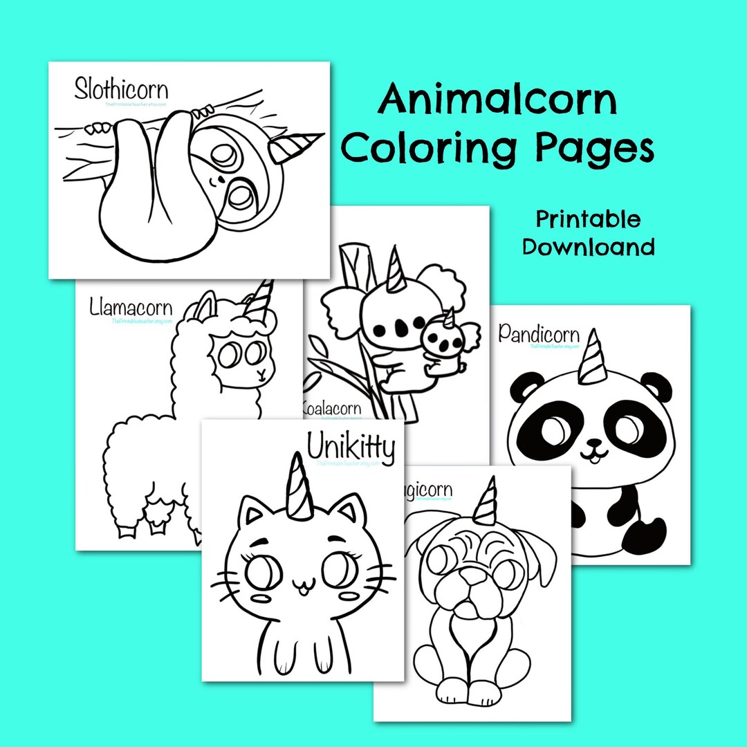 Animalcorn coloring pages