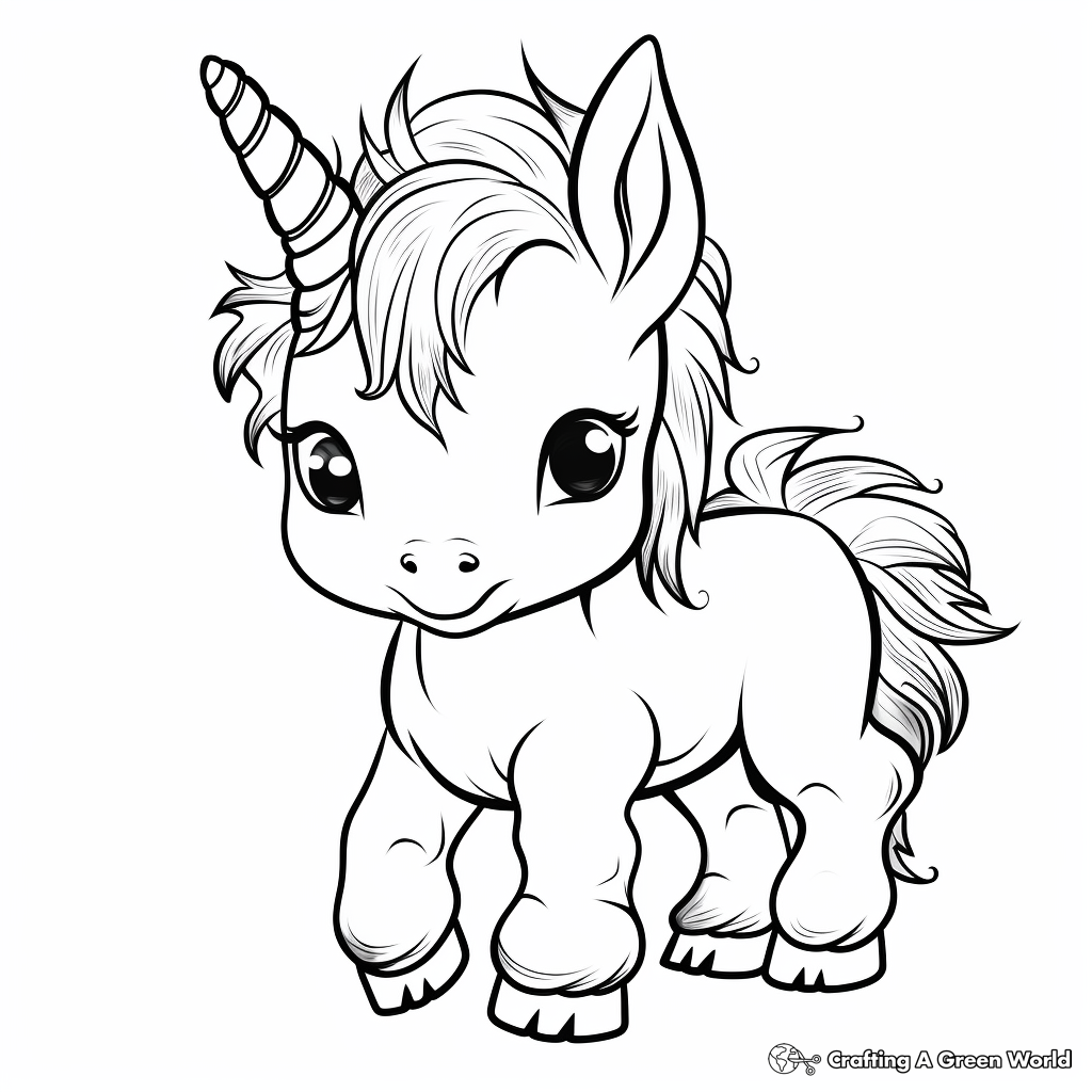 Adorable cute unicorn coloring pages