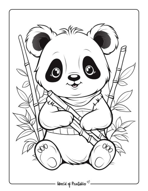 Panda coloring pages for kids adults