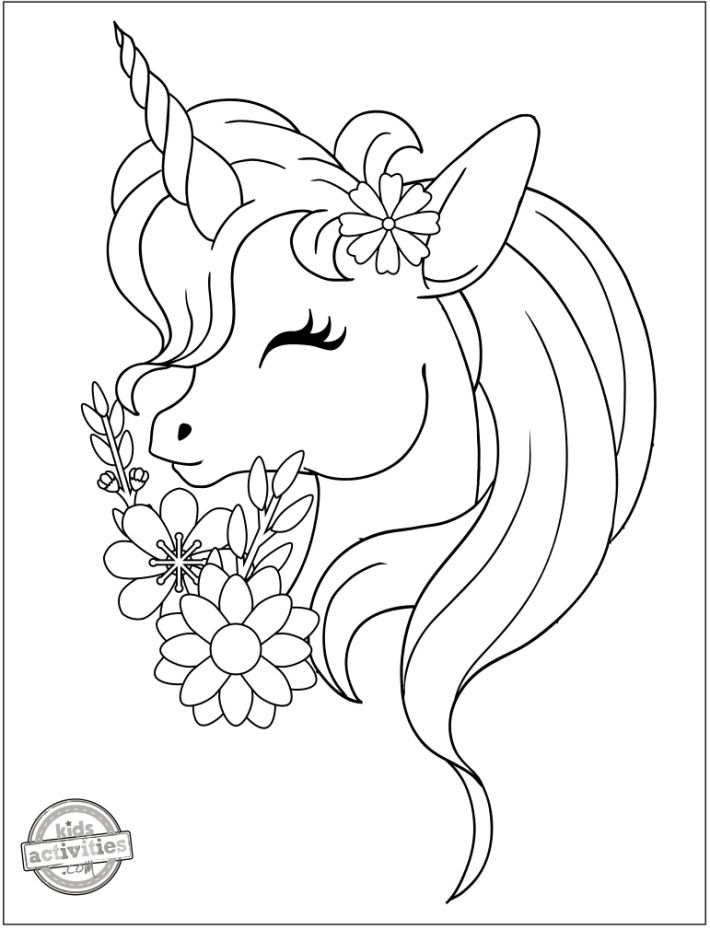 Magical unicorn coloring pages for kids