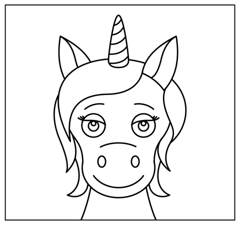 Cartoon unicorn selfie coloring page free printable coloring pages