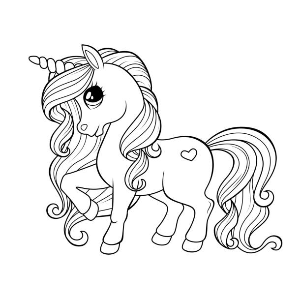 Unicorn coloring pages stock photos pictures royalty