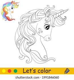 Cute unicorn portrait flowers kids coloring stock vector royalty free