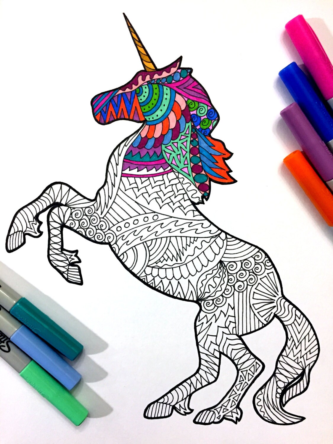 Unicornio pãgina para colorear de animales en pdf