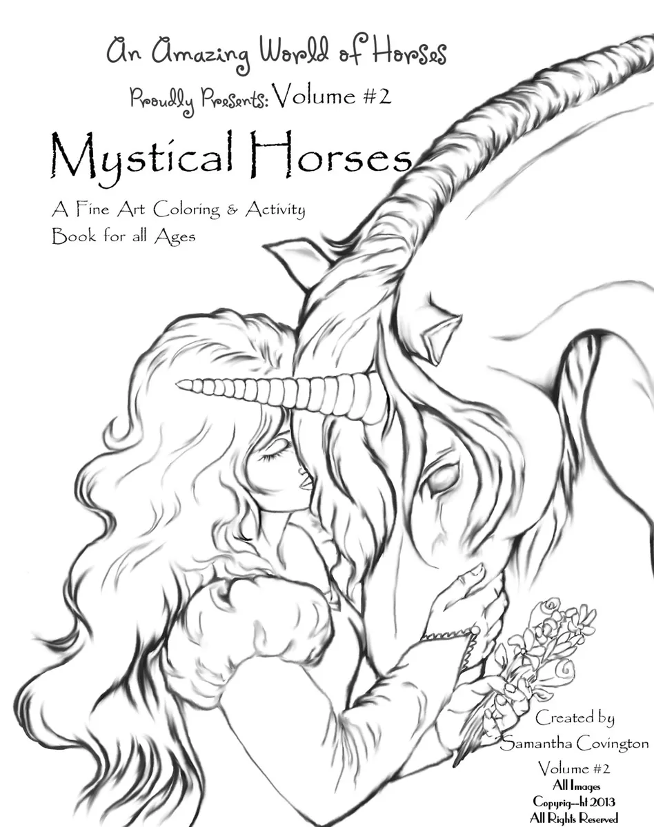 An amazing world of horses mystical unicorns pegasus adult coloring book horse