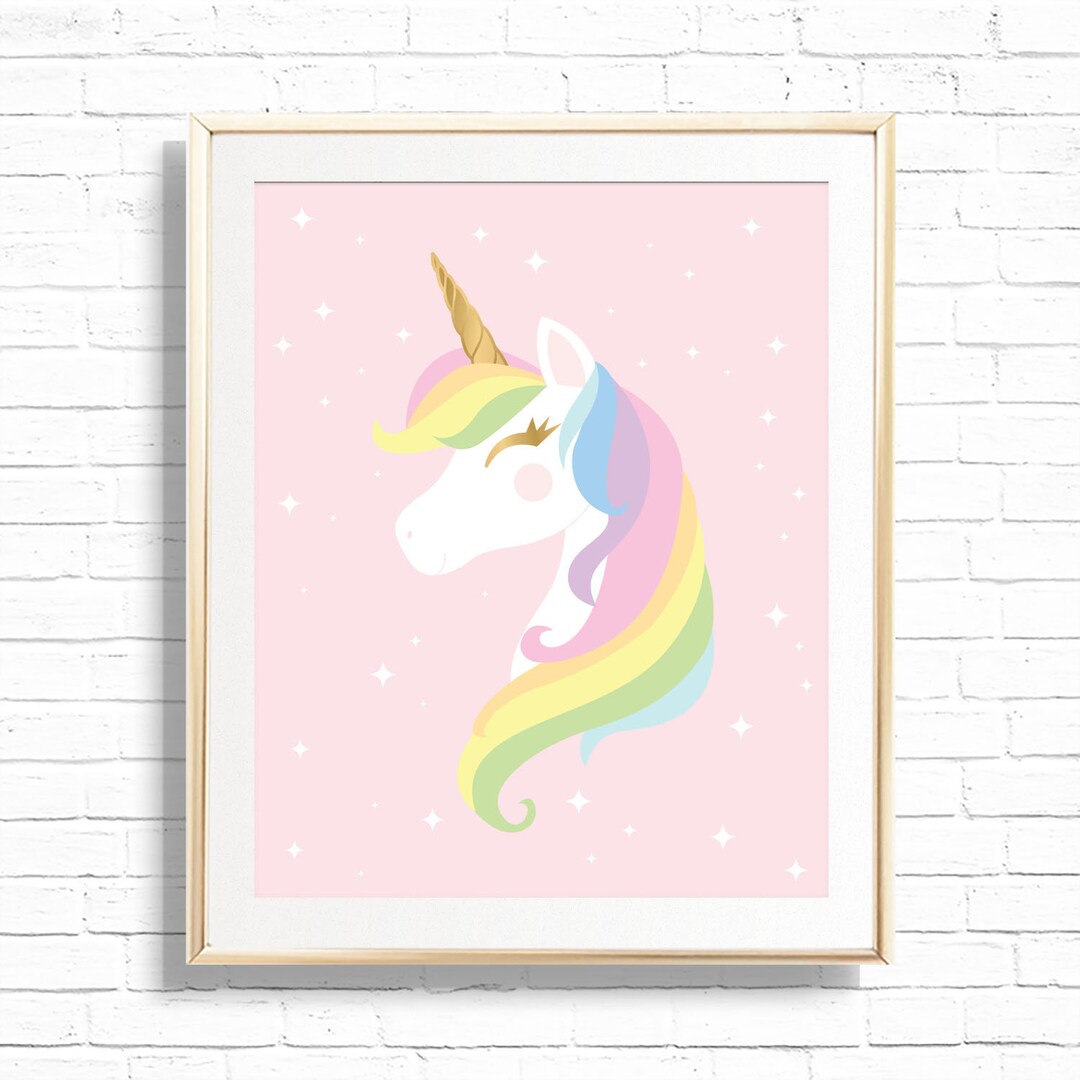 Buy unicorn printable wall art pastel rainbow unicorn nursery wall decor little girls playroom poster unicorn kids decor online in india