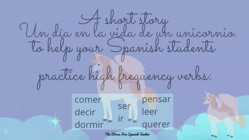 Unicorn spanish story reading beginner spanish with printable mystery pictures